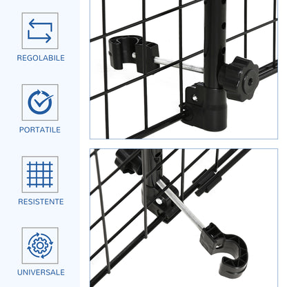 Divisorio Auto per Cani, Barriera Regolabile Universale, 91-152 x 30 cm, Nero