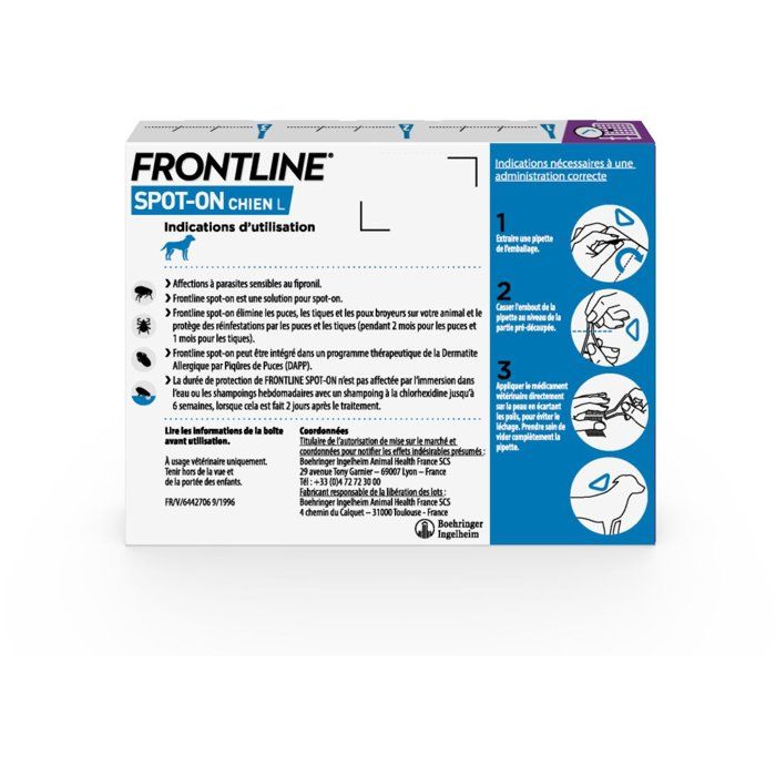 FRONTLINE 3 SPOT ON Pipette antiparassitarie per cani - 20-40 kg - Pulci, zecche, pidocchi