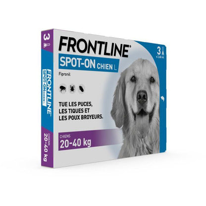 FRONTLINE 3 SPOT ON Pipette antiparassitarie per cani - 20-40 kg - Pulci, zecche, pidocchi