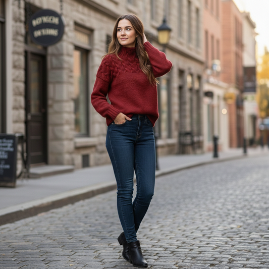 Der Beatrice™Pullover-Moderner Flecht-Look
