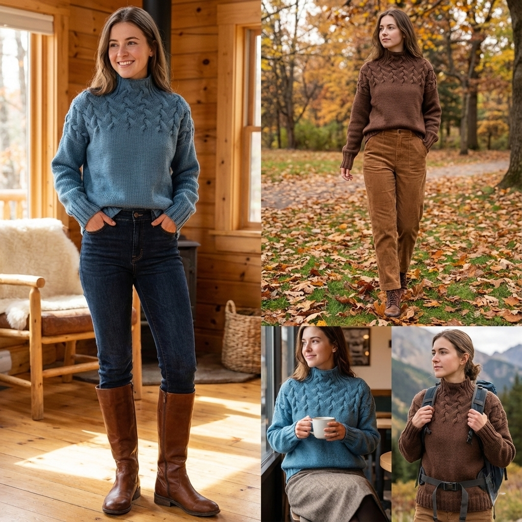Der Beatrice™Pullover-Moderner Flecht-Look