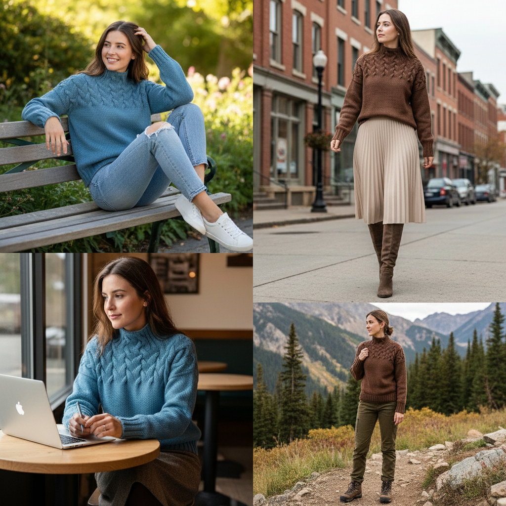 Der Beatrice™Pullover-Moderner Flecht-Look