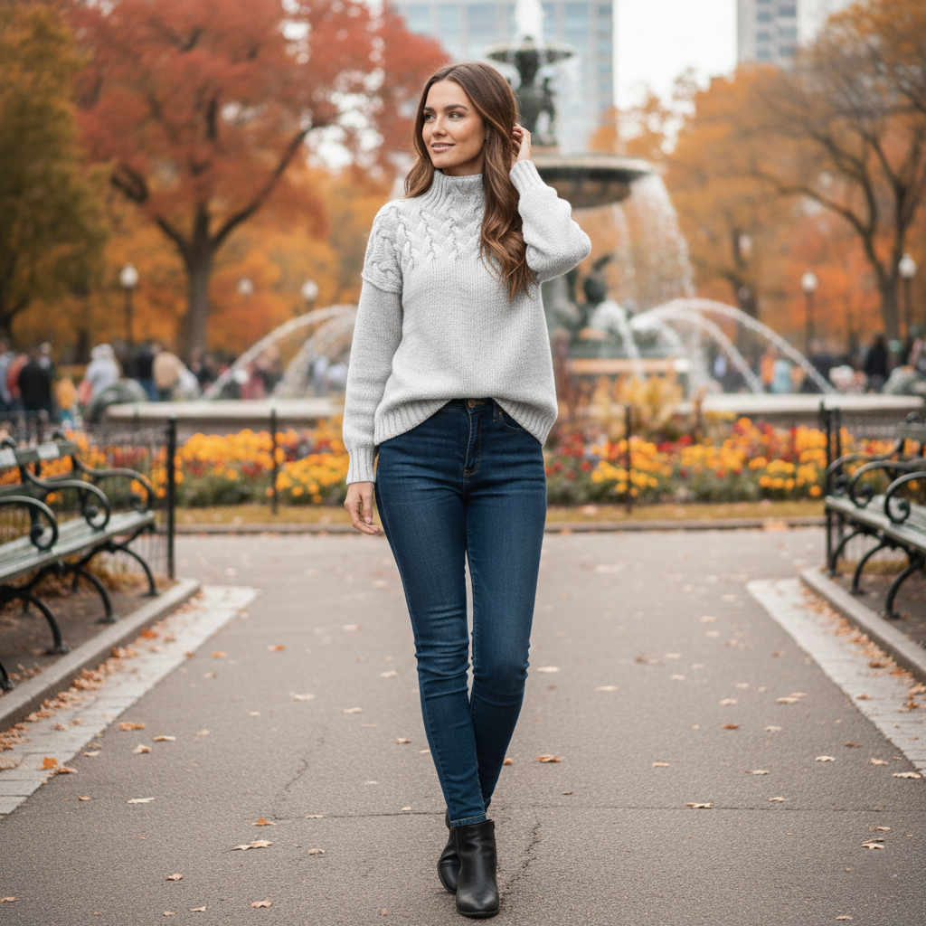 Der Beatrice™Pullover-Moderner Flecht-Look