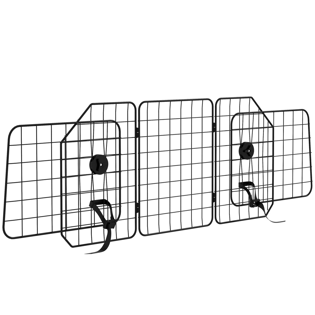 Griglia Divisoria Auto per Cani Universale con Larghezza Regolabile e Pieghevole, 93-150x42cm, Nero