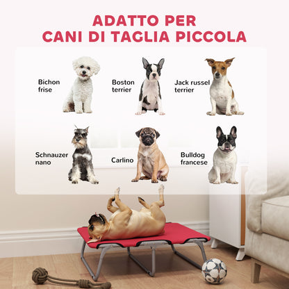 Brandina per Cani Piccoli Pieghevole per Interno ed Esterno, Metallo e Tessuto Oxford, 71x58x20 cm, Rosso