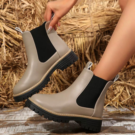 LUNE™-BOTTINE CASUAL ET ÉLÉGANTE EN CUIR ET DAIM
