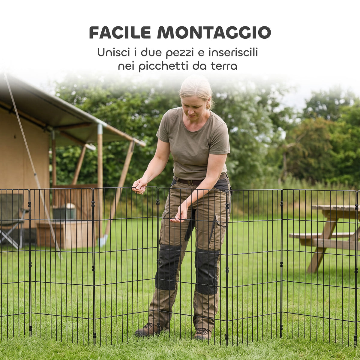 Recinto per Cani Recinto Espandibile Pieghevole in Metallo 50x80 cm Nero