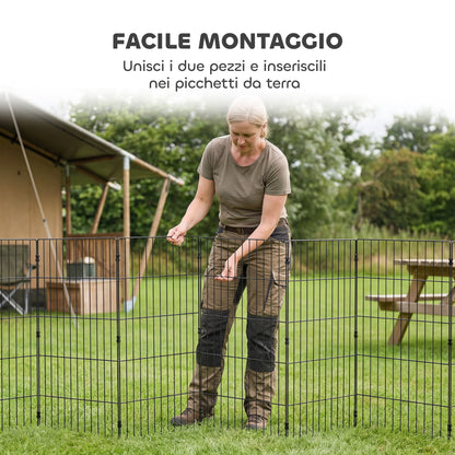 Recinto per Cani Recinto Espandibile Pieghevole in Metallo 50x80 cm Nero