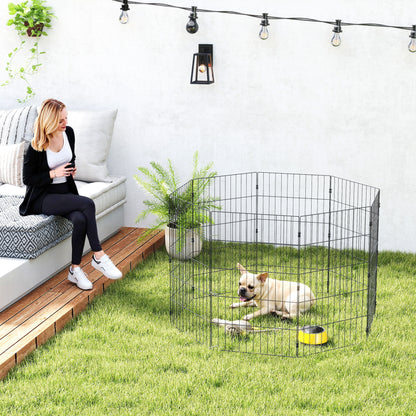 Recinto per Cani Recinto Espandibile Pieghevole in Metallo 50x80 cm Nero