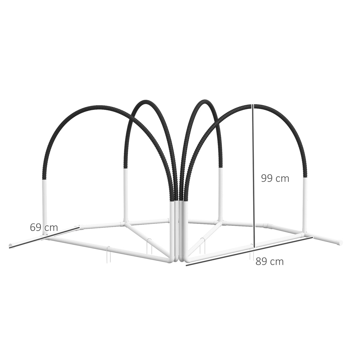Set Agility Dog 4 Pezzi con 4 Picchetti e Borsa da Trasporto, 89x69x99 cm, Bianco e Nero