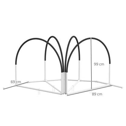 Set Agility Dog 4 Pezzi con 4 Picchetti e Borsa da Trasporto, 89x69x99 cm, Bianco e Nero