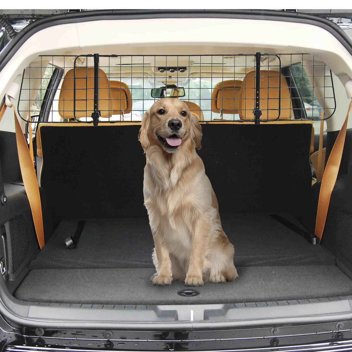 Divisorio Auto per Cani, Barriera Regolabile Universale, 91-152 x 30 cm, Nero