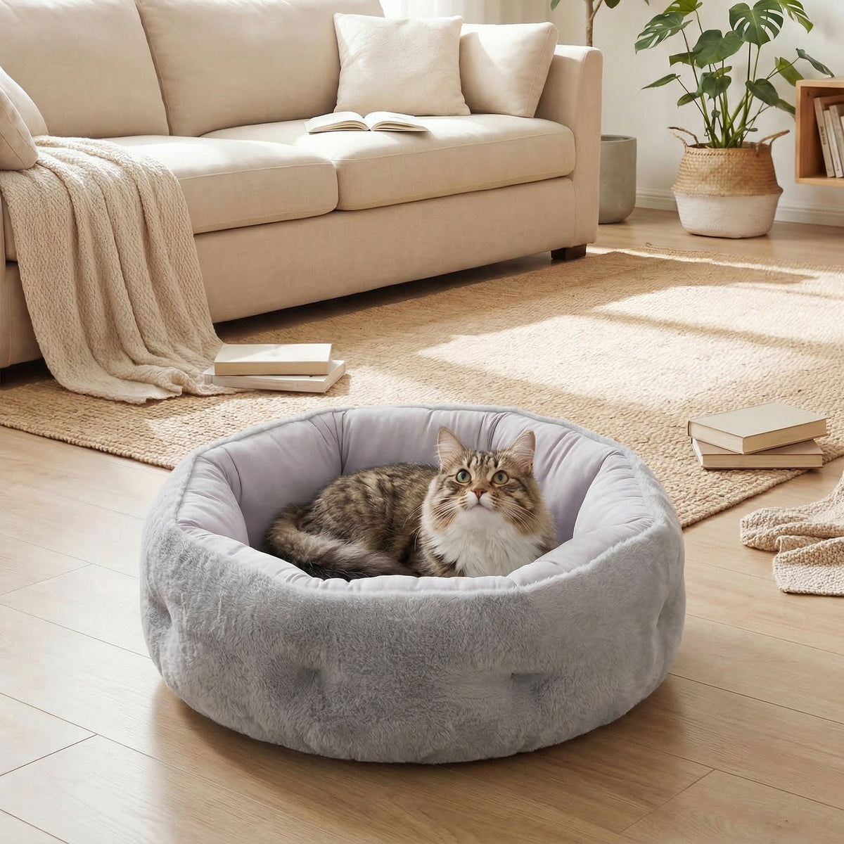 Letto Reversibile per Gatti, Letto per Cani di Piccola Taglia da Interno