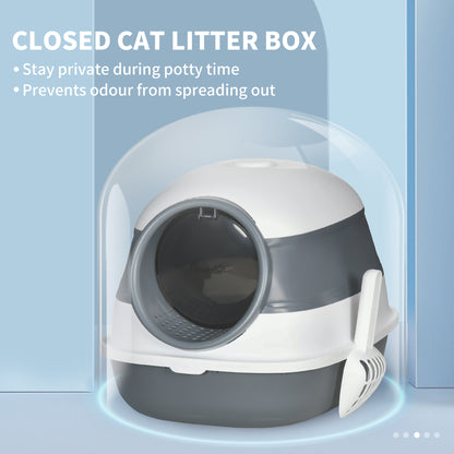 Lettiera per Gatti con Paletta e Deodorante, Design Pieghevole con Maniglia, 52x41x38 cm
