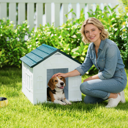 Cuccia per Cani di Taglia Media e Piccola max 20kg in PP Impermeabile, 65x75.7x63 cm, Blu
