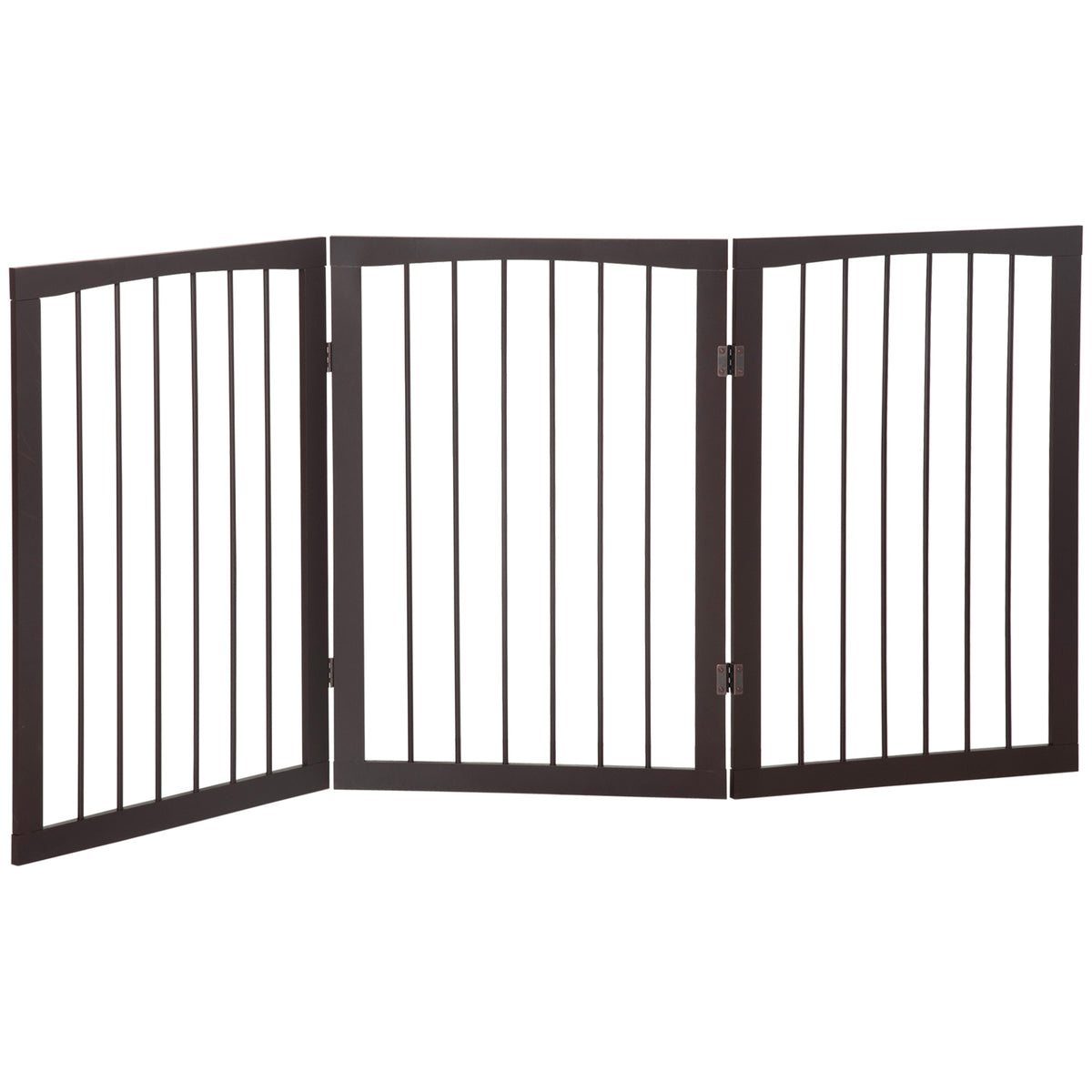 Cancellino Portatile da 3 Sezioni per Cani e Animali Domestici Divisorio di Sicurezza Pieghevole, 160x1.2x76 cm, Marrone