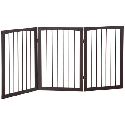 Cancellino Portatile da 3 Sezioni per Cani e Animali Domestici Divisorio di Sicurezza Pieghevole, 160x1.2x76 cm, Marrone