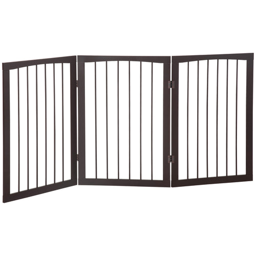 Cancellino Portatile da 3 Sezioni per Cani e Animali Domestici Divisorio di Sicurezza Pieghevole, 160x1.2x76 cm, Marrone