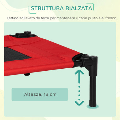 Cuccia Estiva Brandina per Cani fino a 11.3kg da Esterno e Interno, 61x46x18 cm, Rosso