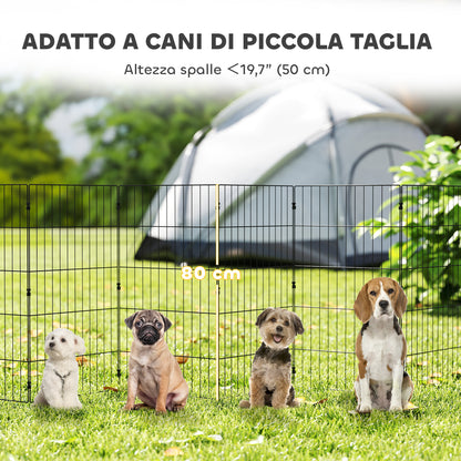 Recinto per Cani Recinto Espandibile Pieghevole in Metallo 50x80 cm Nero