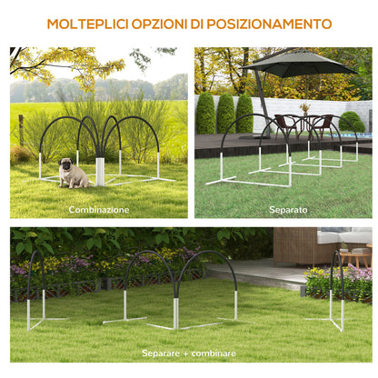 Set Agility Dog 4 Pezzi con 4 Picchetti e Borsa da Trasporto, 89x69x99 cm, Bianco e Nero