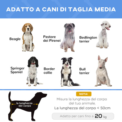 Cuccia Lettino per Cani Rialzato Pieghevole per Interno ed Esterno in Metallo e Tessuto Oxford, 76x61x18 cm, Blu