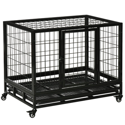 Gabbia Box per Cani Cuccioli da Interno Esterno con Rotelle 926275cm
