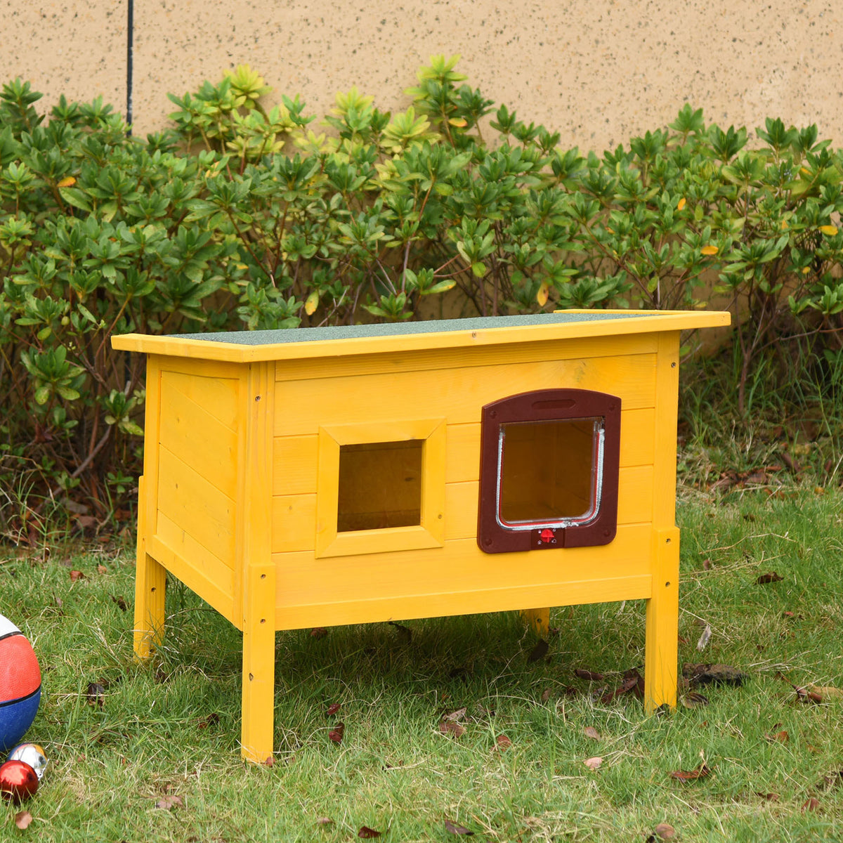 Cuccia Casetta per Animali Domestici in Legno di Abete 70 x 51.5 x 60cm