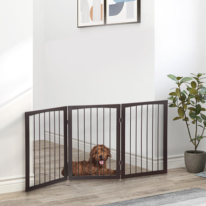 Cancellino Portatile da 3 Sezioni per Cani e Animali Domestici Divisorio di Sicurezza Pieghevole, 160x1.2x76 cm, Marrone