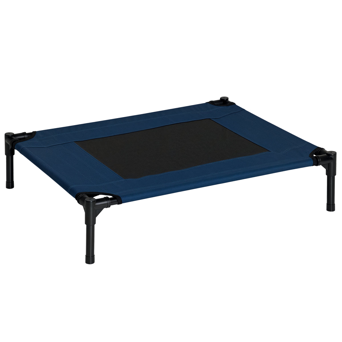Letto Rialzato per Cani 20 kg max Impermeabile, in Tessuto Oxford e Metallo, 76x61x18 cm, Blu
