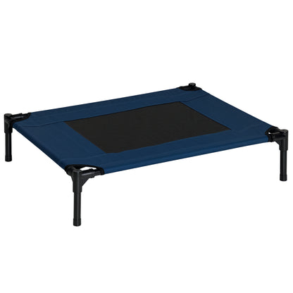 Letto Rialzato per Cani 20 kg max Impermeabile, in Tessuto Oxford e Metallo, 76x61x18 cm, Blu