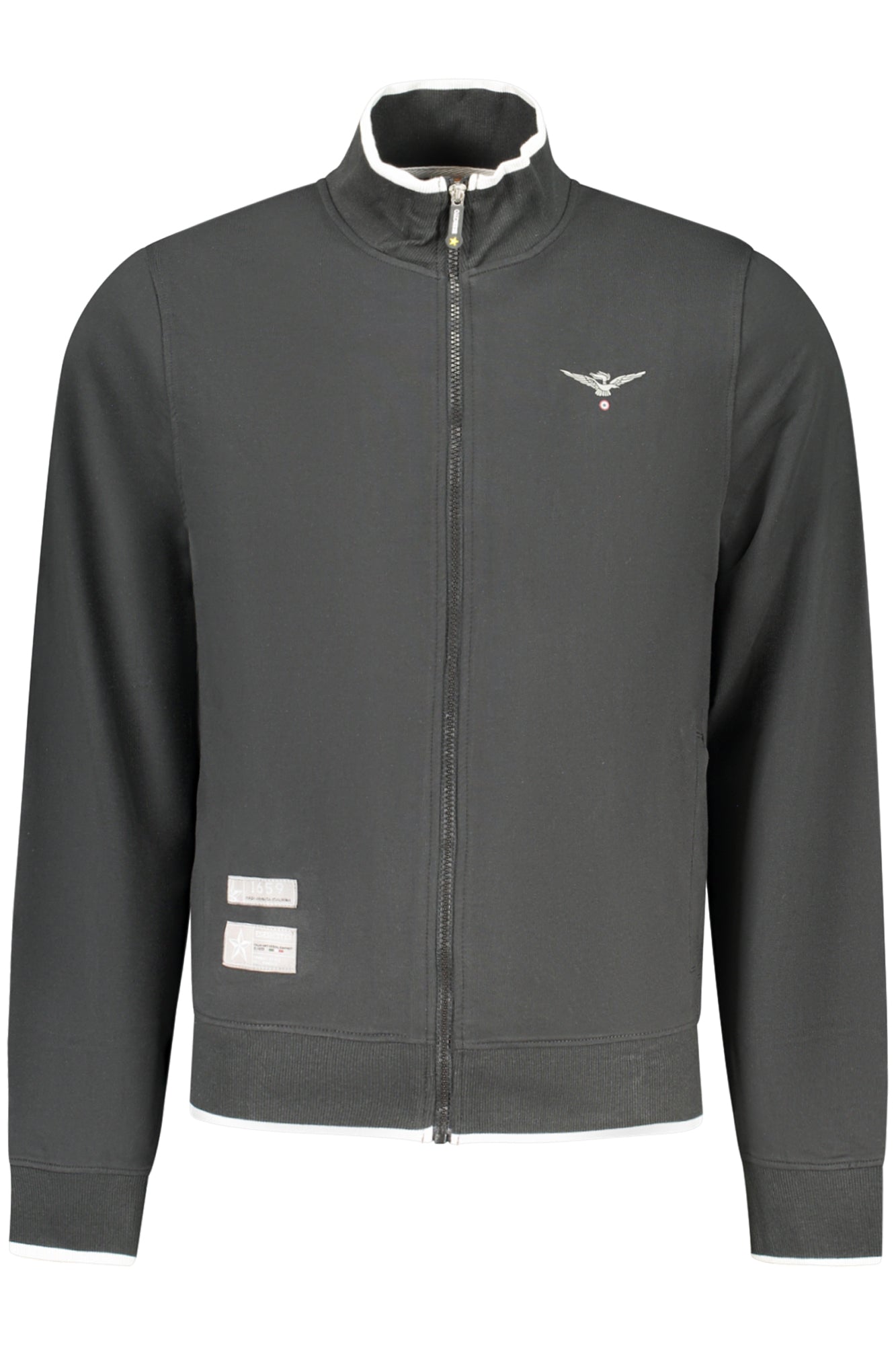ACCADEMIA MILITARE FELPA CON ZIP UOMO NERO TAGLIA = M