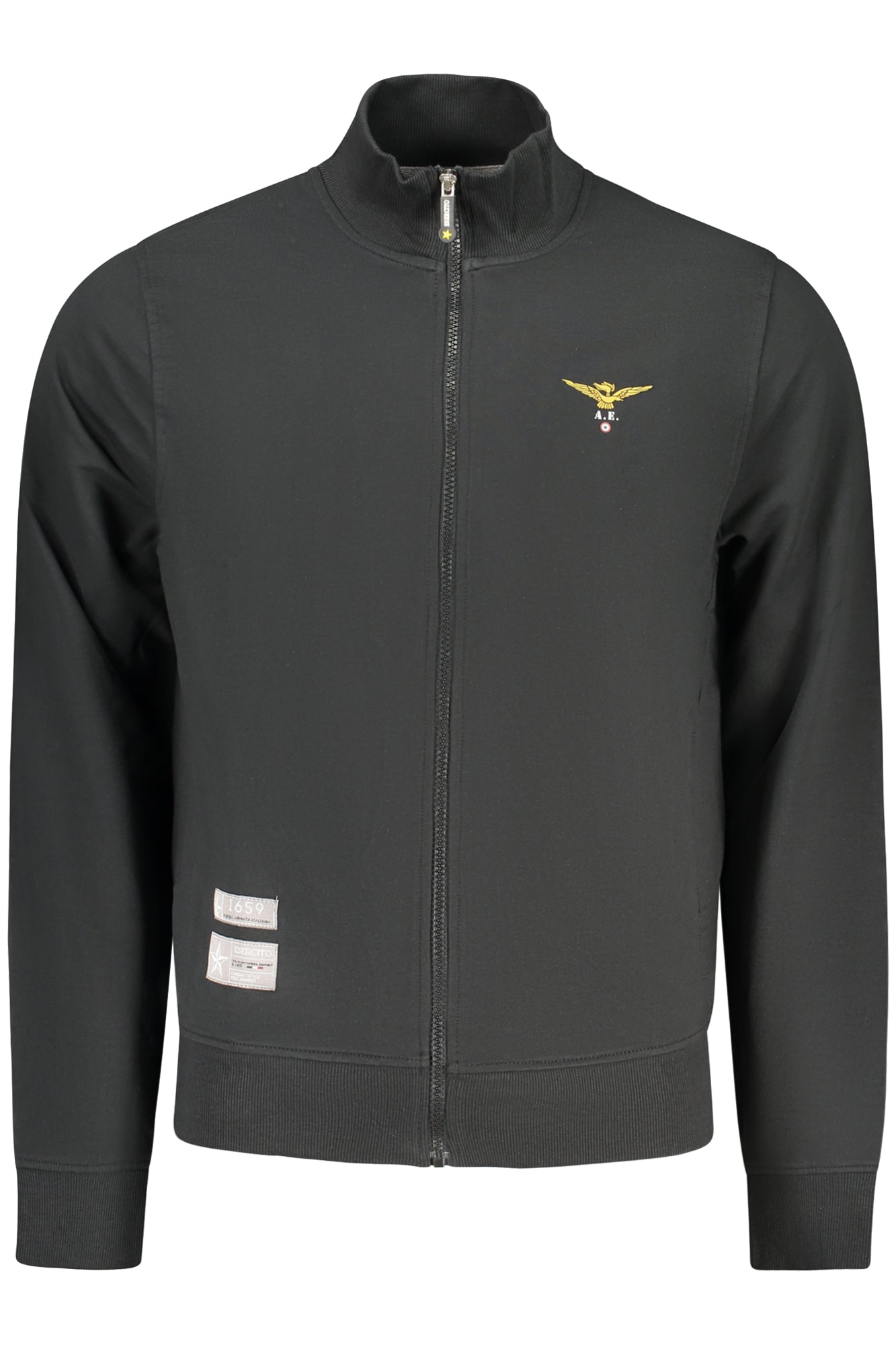 ACCADEMIA MILITARE FELPA CON ZIP UOMO NERO TAGLIA = L