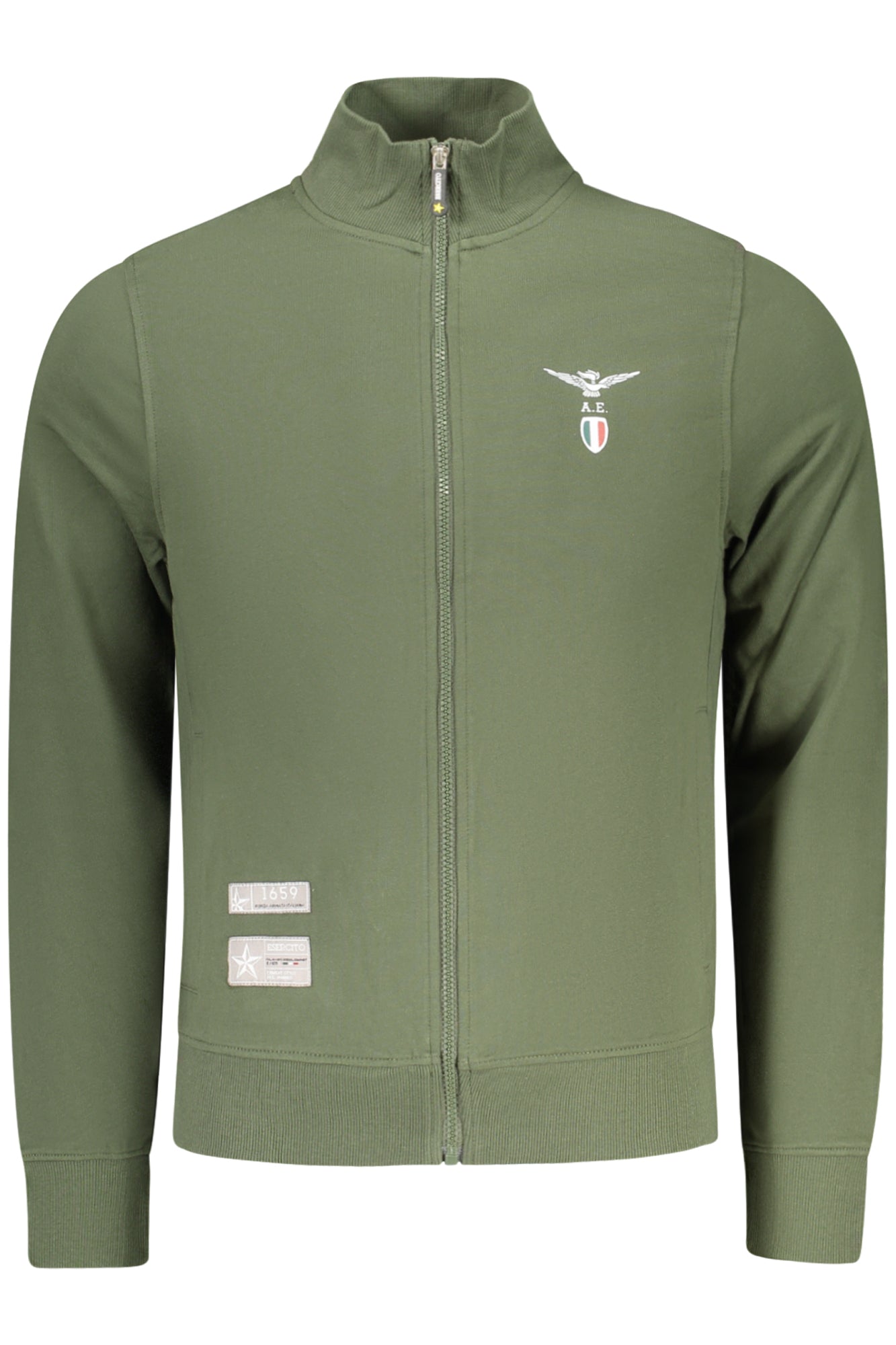 ACCADEMIA MILITARE FELPA CON ZIP UOMO VERDE TAGLIA = S