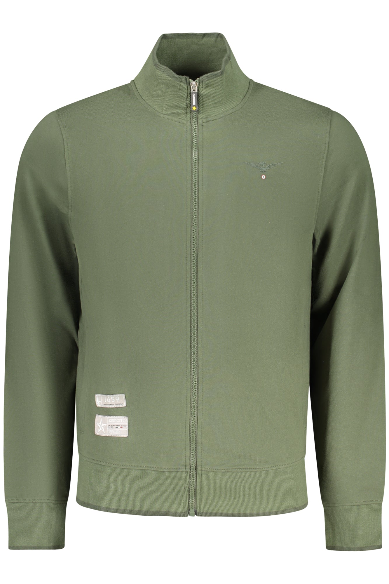 ACCADEMIA MILITARE FELPA CON ZIP UOMO VERDE TAGLIA = XL