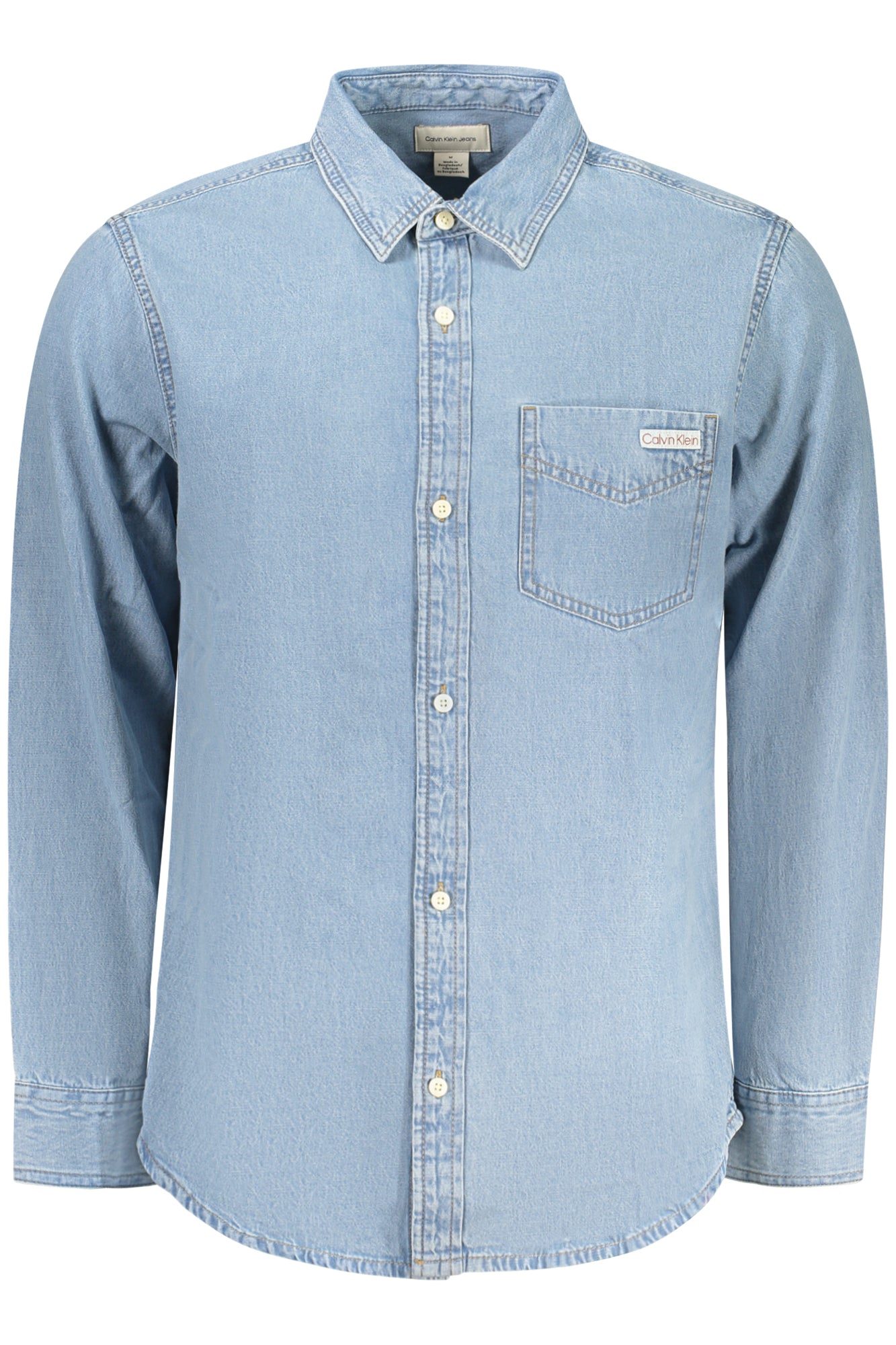 CALVIN KLEIN CAMICIA MANICHE LUNGHE UOMO AZZURRO TAGLIA = M