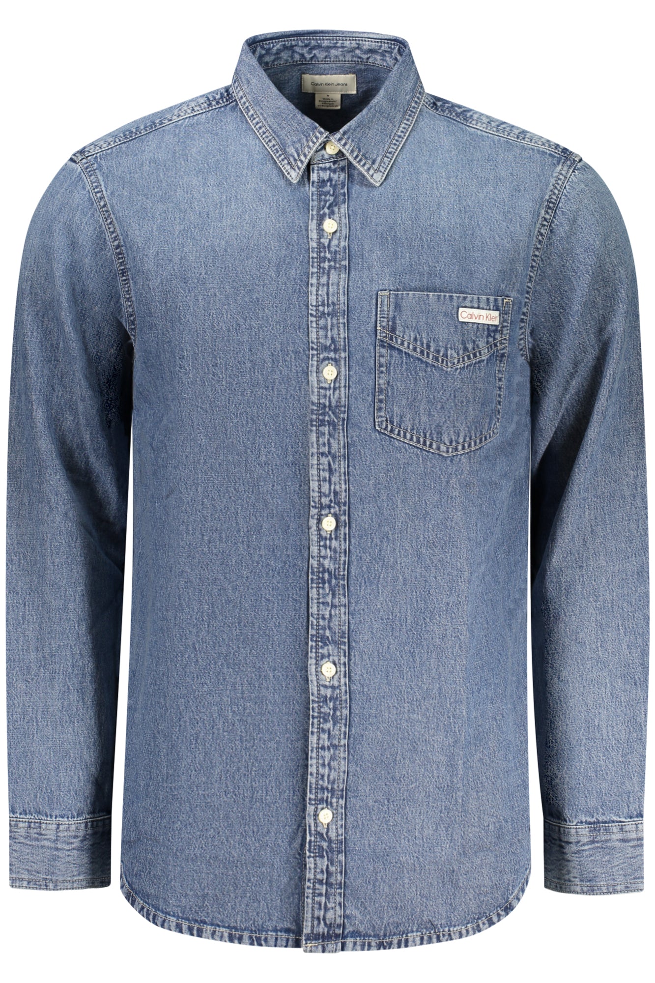 CALVIN KLEIN CAMICIA MANICHE LUNGHE UOMO BLU TAGLIA = M