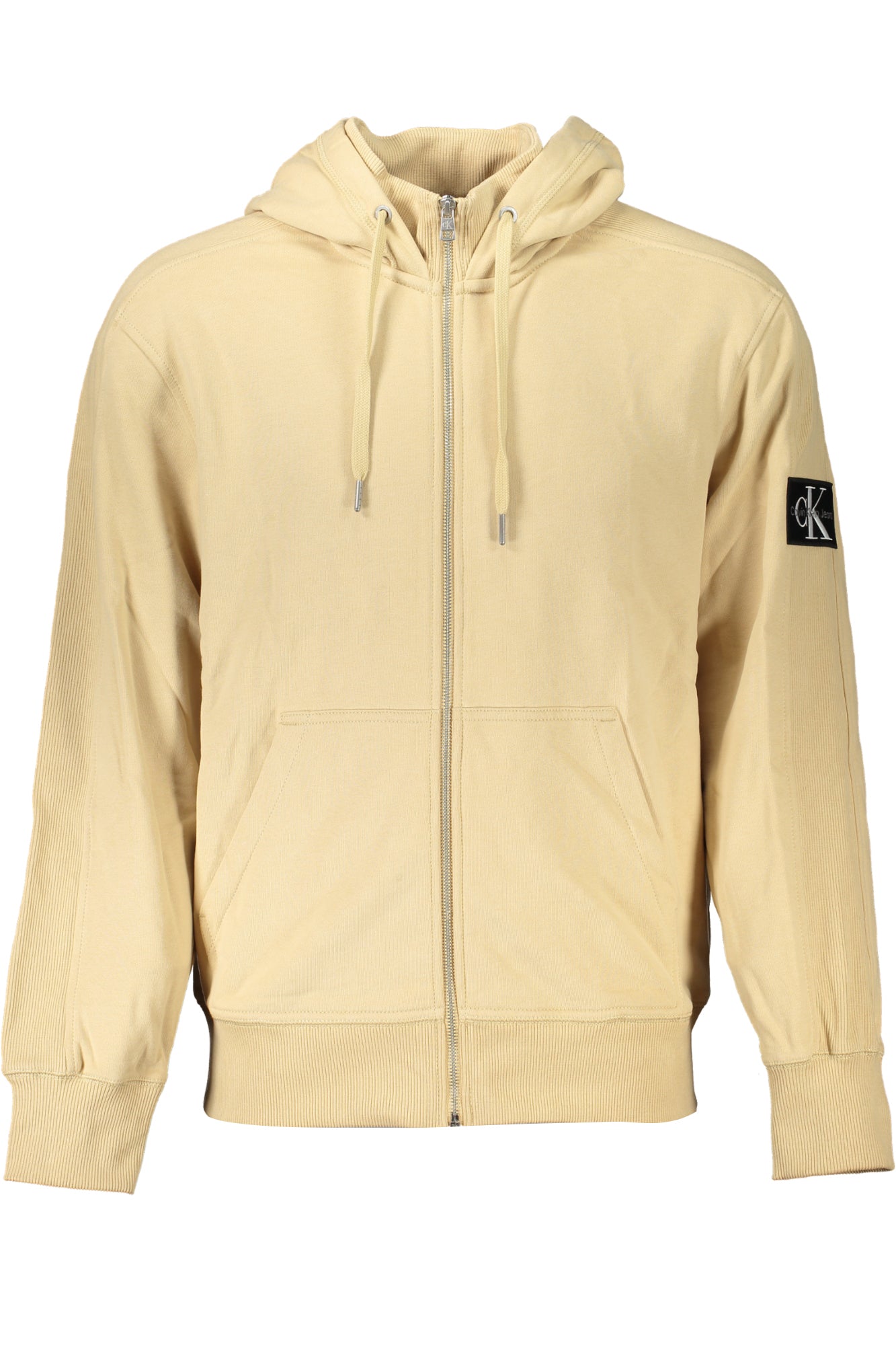 CALVIN KLEIN FELPA CON ZIP UOMO BEIGE TAGLIA = XL