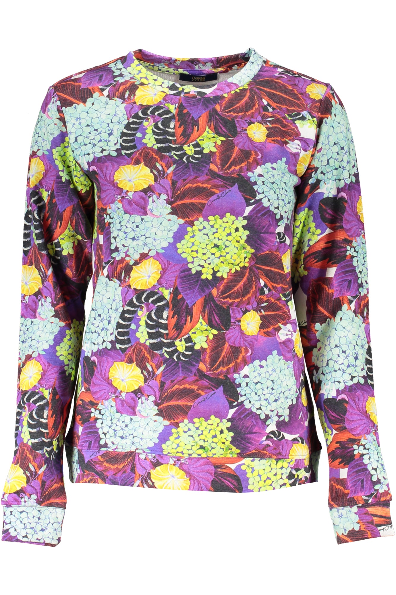 CAVALLI CLASS FELPA SENZA ZIP DONNA VIOLA TAGLIA = XS