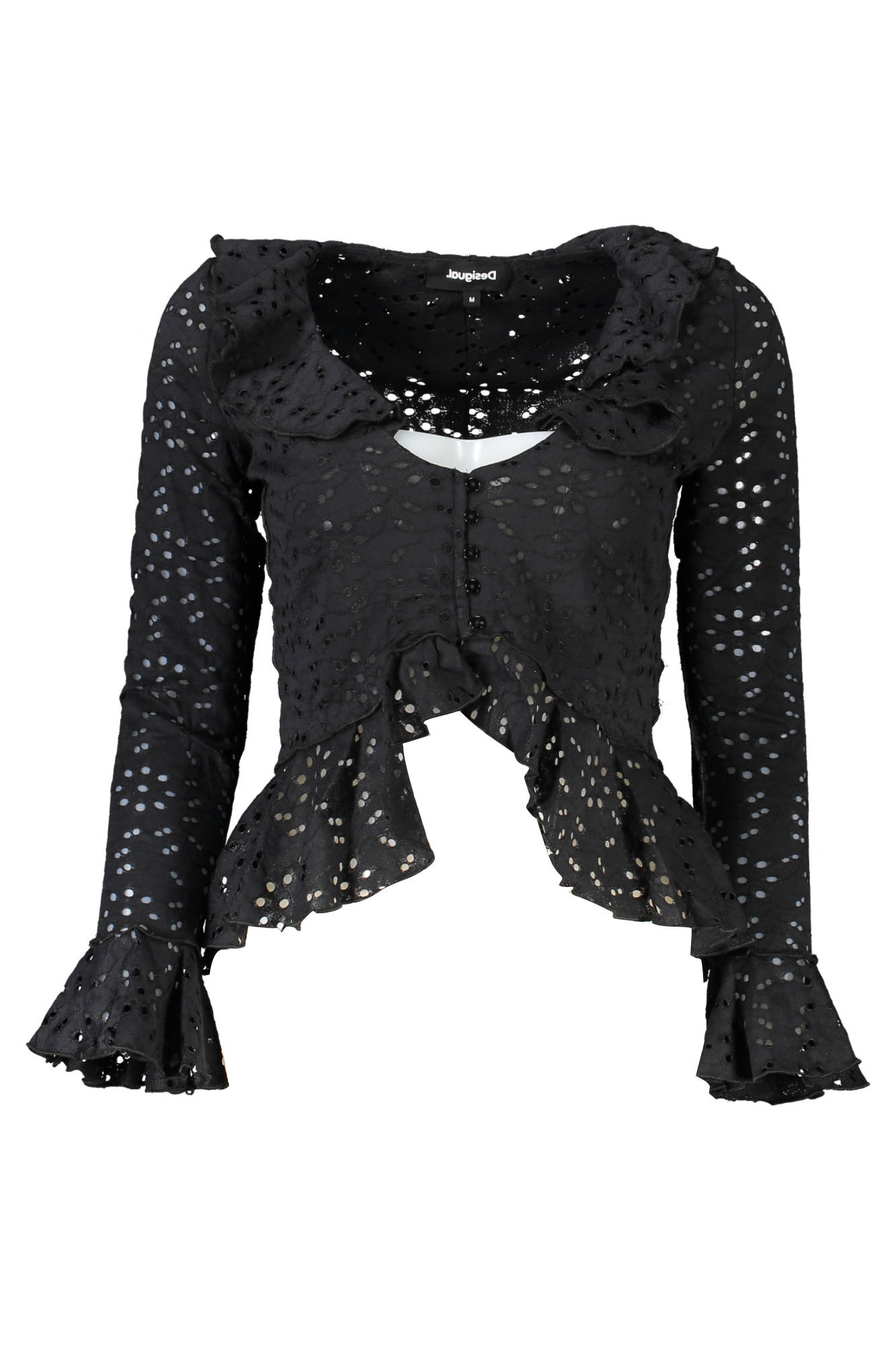 DESIGUAL CAMICIA MANICHE LUNGHE DONNA NERO TAGLIA = L