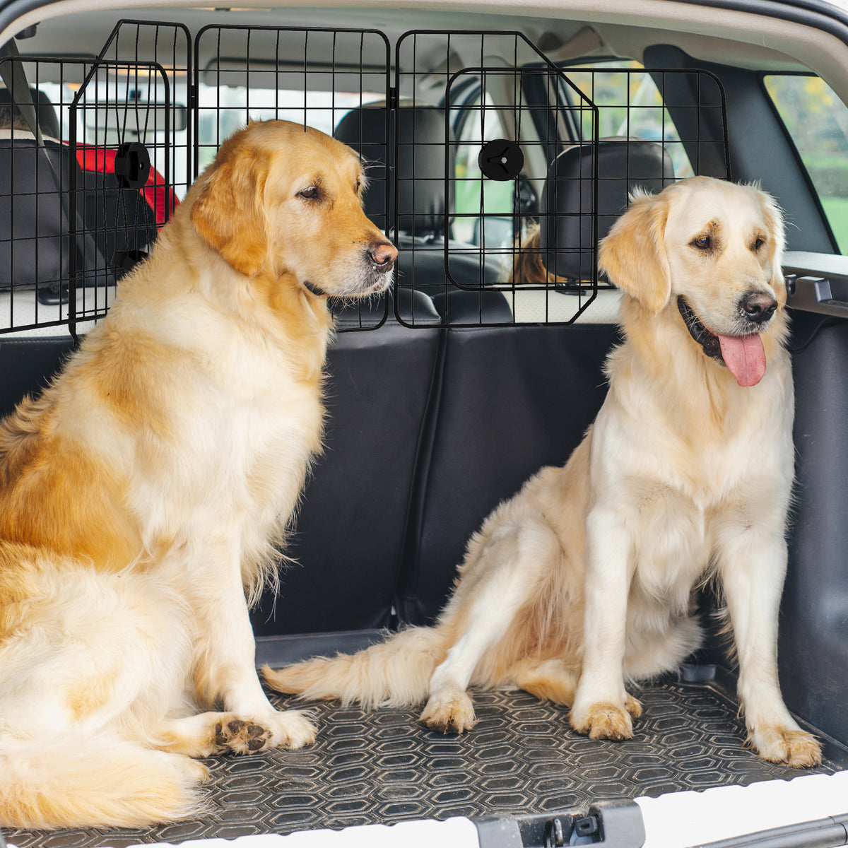 Griglia Divisoria Auto per Cani Universale con Larghezza Regolabile e Pieghevole, 93-150x42cm, Nero