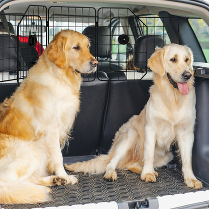 Griglia Divisoria Auto per Cani Universale con Larghezza Regolabile e Pieghevole, 93-150x42cm, Nero