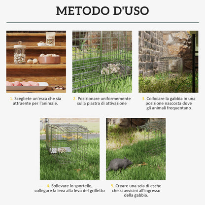 Trappola per Ratti, Topi e Nutrie Pieghevole in Acciaio