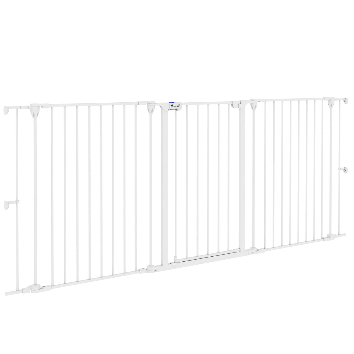 Cancelletto per Cani Taglia Media a 3 Pannelli con Doppio Sistema di Blocco, 206x90cm, Bianco