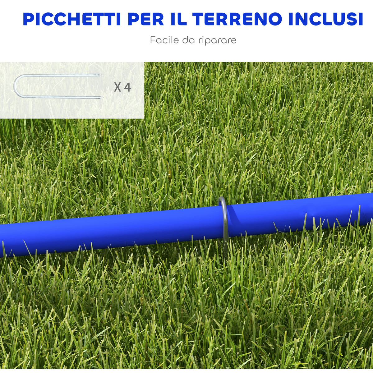 Set Agility Dog con 4 Archi Componibili e Borsa da Trasporto, 88x64x95 cm, Blu e Giallo