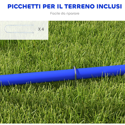 Set Agility Dog con 4 Archi Componibili e Borsa da Trasporto, 88x64x95 cm, Blu e Giallo