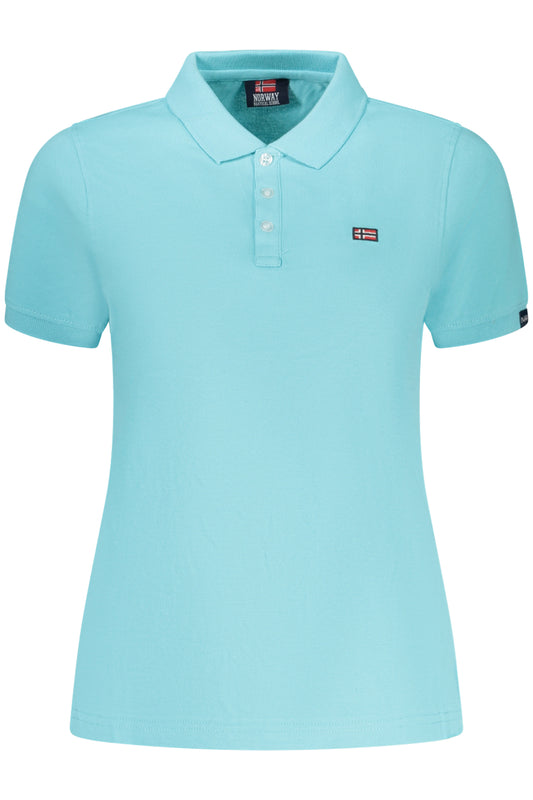 NORWAY 1963 POLO MANICHE CORTE DONNA AZZURRO TAGLIA = S