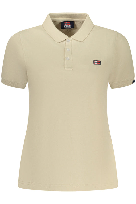 NORWAY 1963 POLO MANICHE CORTE DONNA BEIGE TAGLIA = M