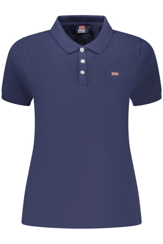 NORWAY 1963 POLO MANICHE CORTE DONNA BLU TAGLIA = M