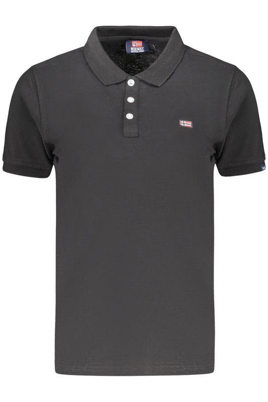 NORWAY 1963 POLO MANICHE CORTE DONNA NERO TAGLIA = M